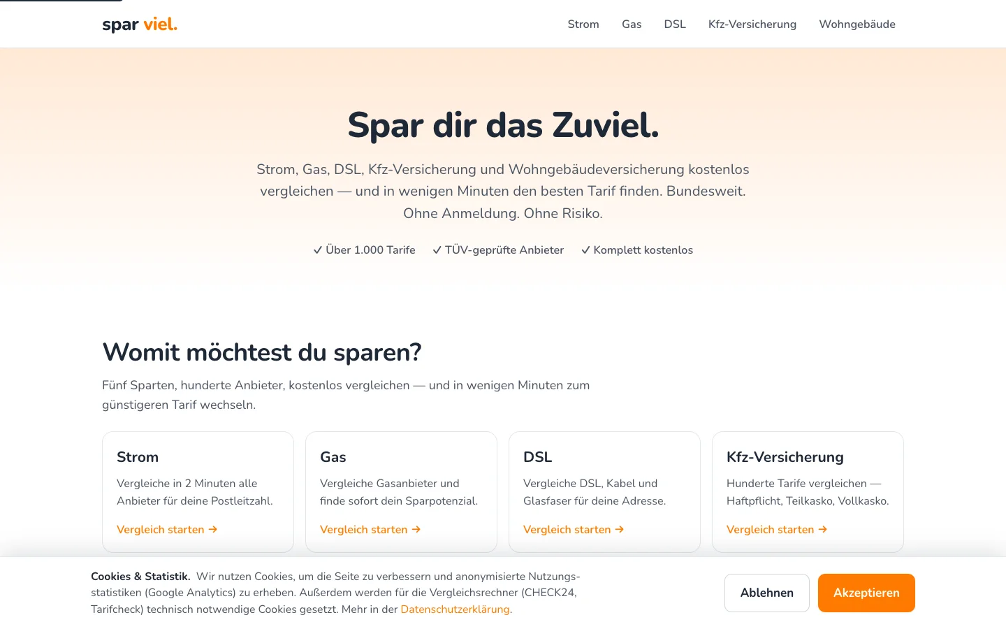 Foto der Webseite spar-viel.de